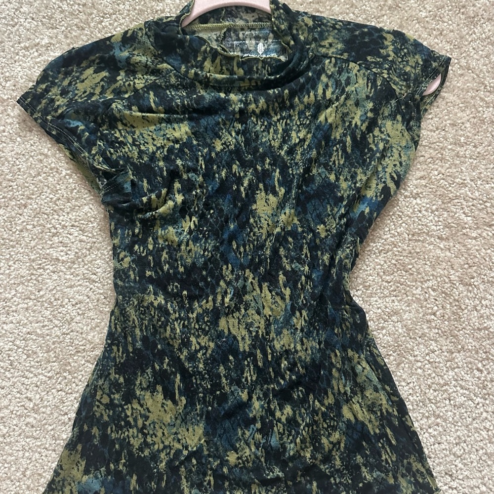 Free People Movement high camo neck sportswear top